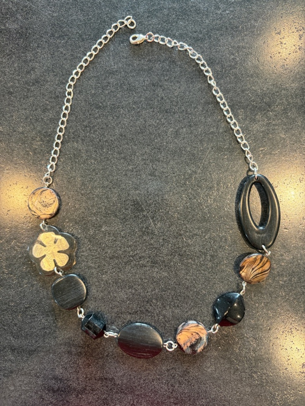 Black and Tan Statement Necklace